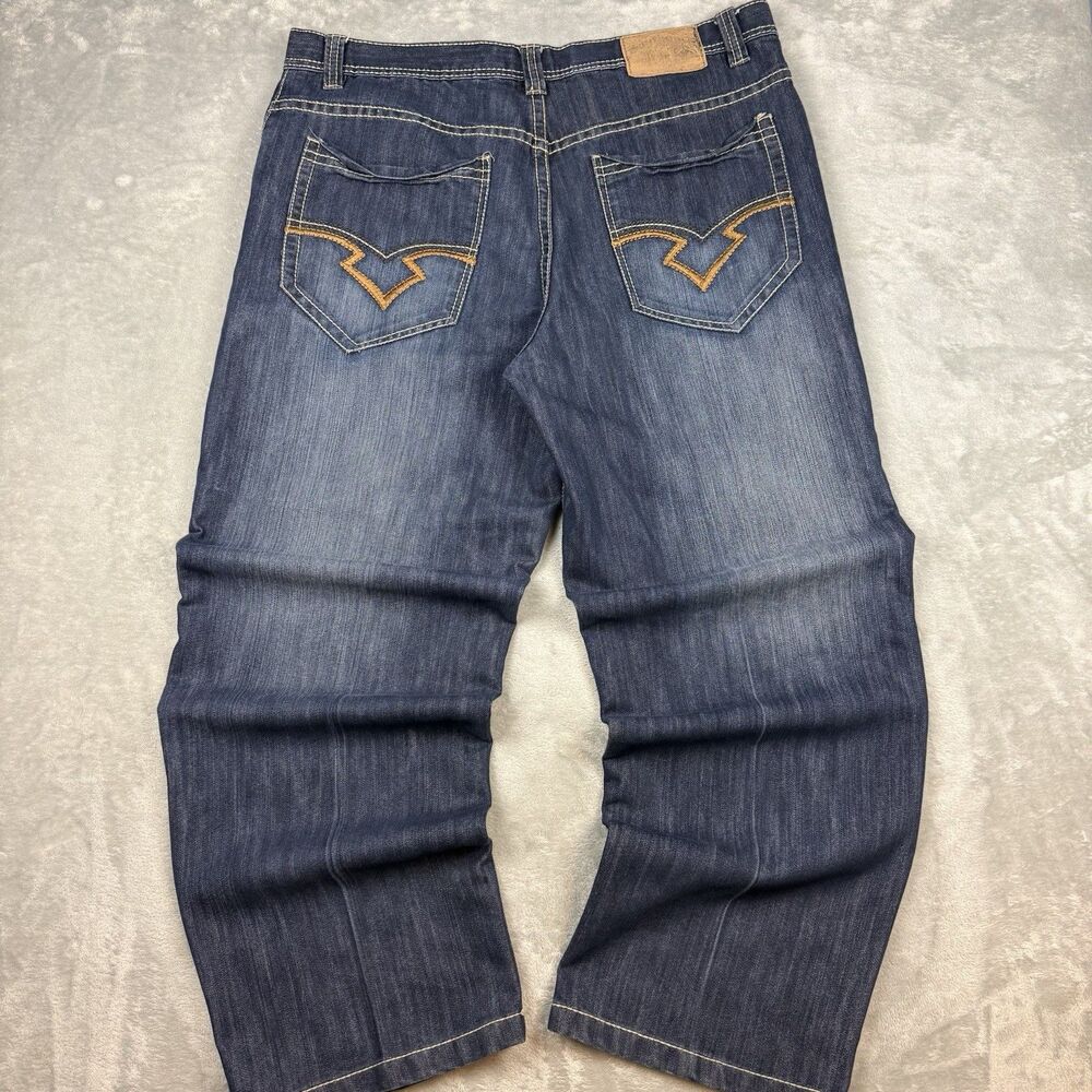 Southpole Jeans Men’s 42 Blue Denim Baggy Hip Hop Y2K Embroidered Back Pockets